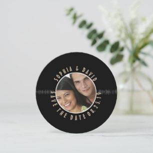 Save The Date Retro Vinyl Record Mariage PHOTO ENREGISTRER LA DA