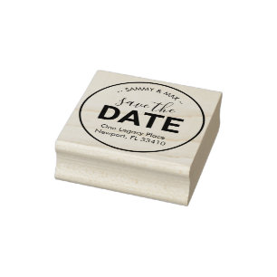 Save The Date Return Address Rubber Stamp