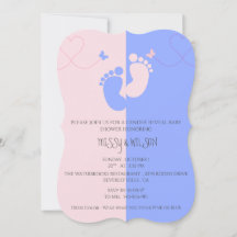Révéler le genre Rose Girl Blue Baby Boy Invitatio