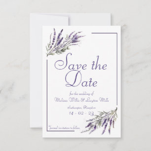 Save The Date Rêves Lavender : Aquarelle Enregistrer La Date Inv