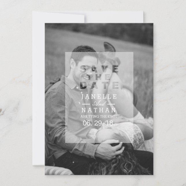 Save The Date Revêtement photo opaque | Enregistrer La Photo Dat (Devant)