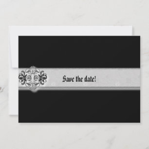 Save The Date Ribbon gothique de phoque d'argent
