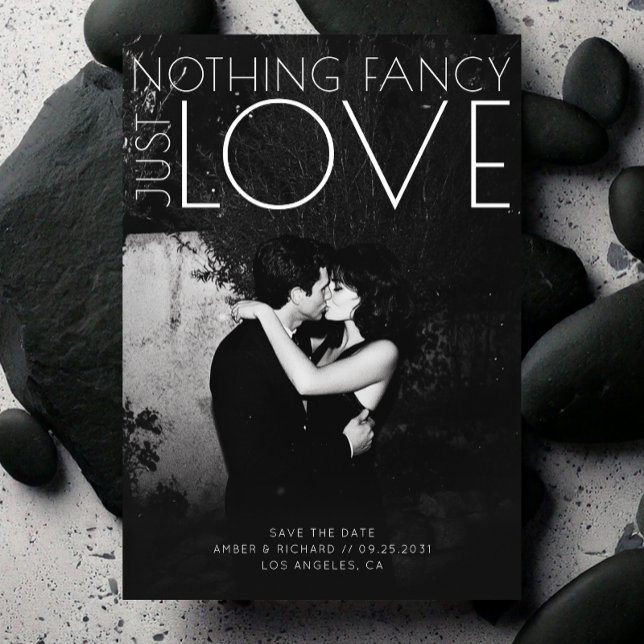 Save The Date Rien De Fancy Just Love Unique Mariage moderne (Créateur téléchargé)