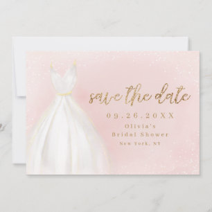 Save The Date Robe Élégante De Parties scintillant Blush Et Or E