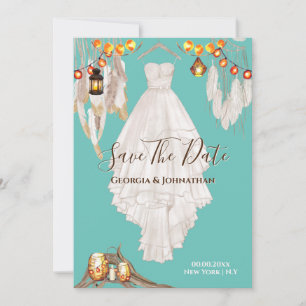 Save The Date Robe en macramé bohème avec guirlande de lumières 
