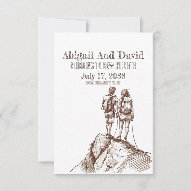 Save The Date Rock Climber Wedding Enregistrer la date (Devant)