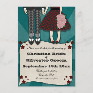 Save The Date Rockabilly Mariage, 4.5x6.25 enregistrer la date