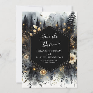 Save The Date Romance à l'aquarelle Mariage en forêt enchantée