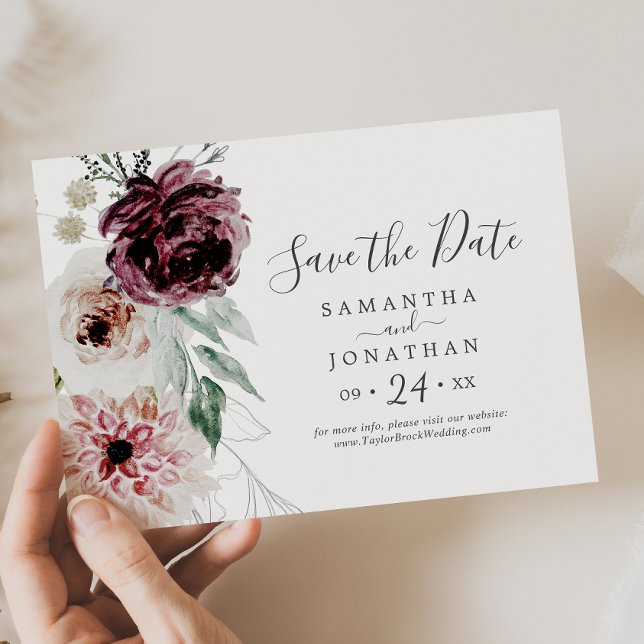 Save The Date Romance florale horizontale (Créateur téléchargé)