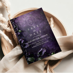 Save The Date Romance gothique violet foncé