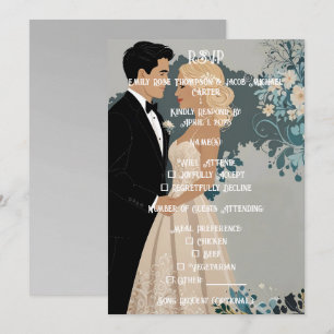 Save The Date Romance intemporelle : Mariée et chambre aquarelle