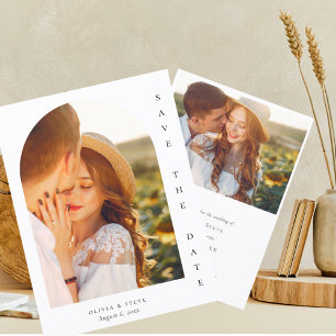 Save The Date Romantic Arch Elegant Wedding