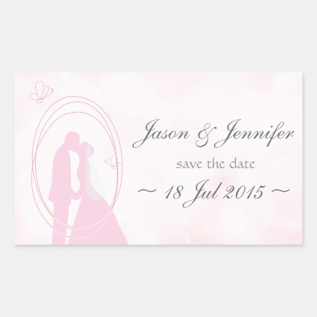 "Save the Date" Romantic Dreamy Wedding Couple Sticker (Front)