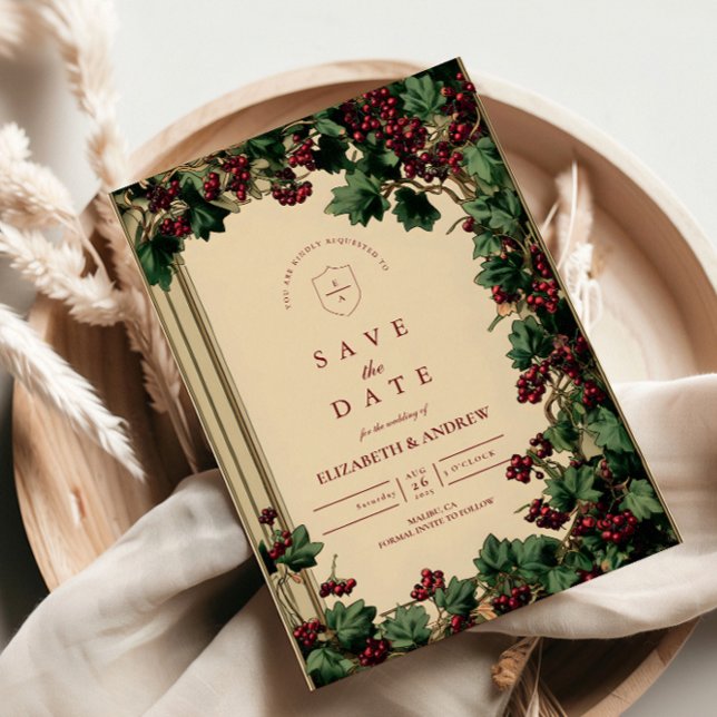 Save The Date Romantic Ivy et Berry Mariage (Créateur téléchargé)