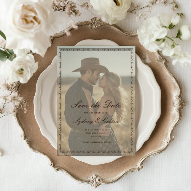 Save The Date Romantic Western Ranch Wedding (Créateur téléchargé)