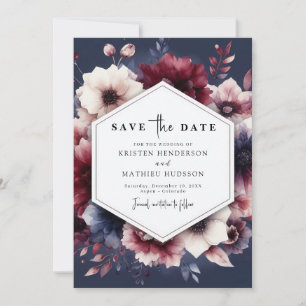 Save The Date Romantique Chic Bourgogne Mariage