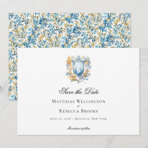 Save The Date Romantique Classic Cimier Bleu Mariage Monogramme