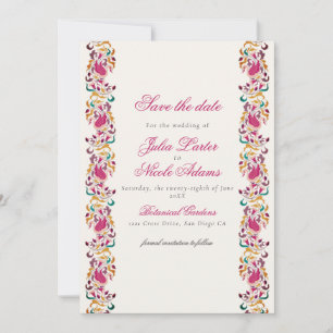 Save The Date Romantique classique Pearl Swan Mariage de cadre f