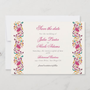 Save The Date Romantique classique Pearl Swan Mariage de cadre f