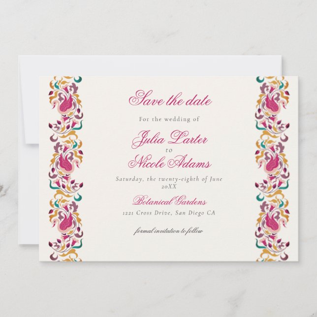 Save The Date Romantique classique Pearl Swan Mariage de cadre f (Devant)