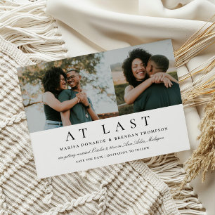 Save The Date Romantique Enfin Deux Photo Noir Blanc Mariage