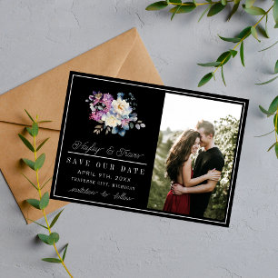 Save The Date Romantique Floral Moody Dark Flowers Mariage