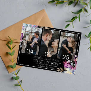 Save The Date Romantique Floral Moody Dark Flowers Mariage