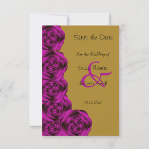 Save The Date Romantique Rose Gold Pourpre Faire Part de Date de