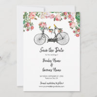 Romantique Vintage Vélo Fleurs & Oiseaux Mariage