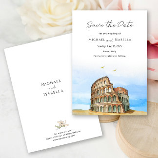 Save The Date Rome Italie Colisée Destination Mariage