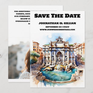 Save The Date Rome mariage enregistrer la date trevi fontaine ch