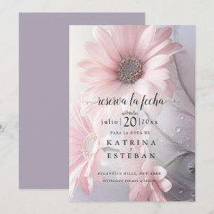 Save The Date rosa margarita floral guardar la fecha