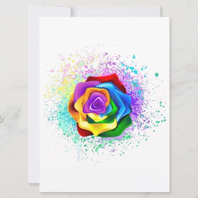 Save The Date Rose arc-en-ciel colorée (Devant)