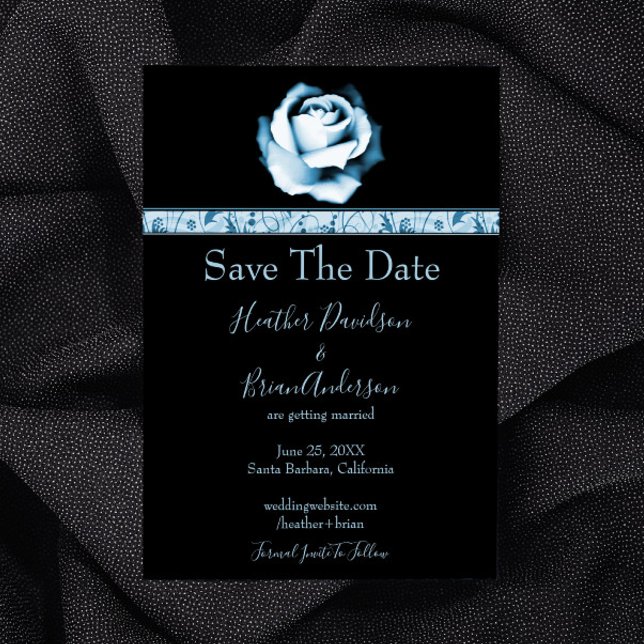 Save The Date Rose Bleu Enregistrer La Date (Blue Rose Save the Date)
