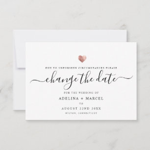 Save The Date Rose de script minimal moderne Gold CHANGER LA DAT