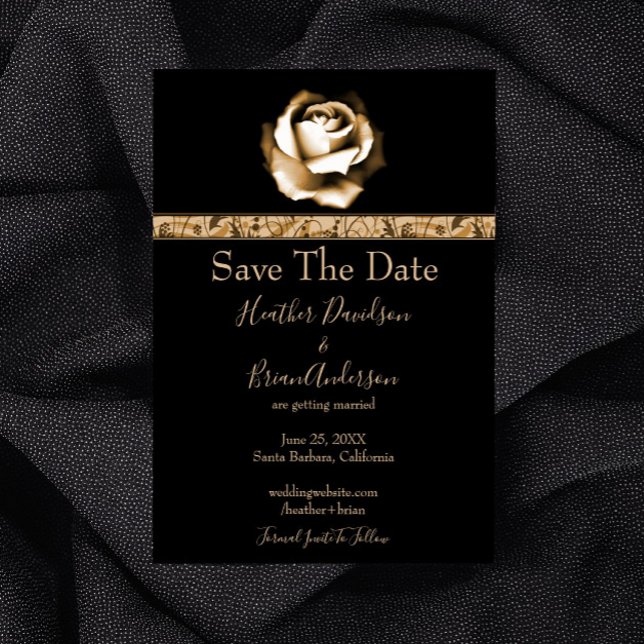 Save The Date Rose d'Or Étape à Marquer (Golden Rose Save the Date)