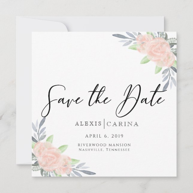 Save The Date Rose et gris (Devant)