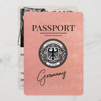 Save The Date Rose Gold Allemagne Passeport Enregistrer La Date