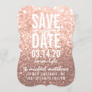 Save the Date   Rose Gold Glitter Fab