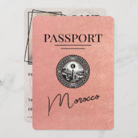 Rose Gold Maroc Passeport Enregistrer La Date