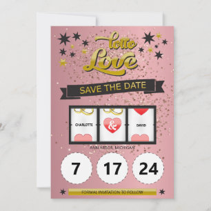 Save The Date Rose Gold Paillettes Lotto Love Faire Part de Date