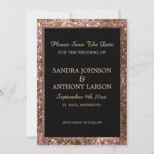 Save The Date Rose Gold Parties scintillant Mariage Enregistrer