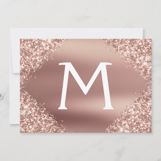 Save The Date Rose Gold Parties scintillant Quinceanera Enregist (Devant)