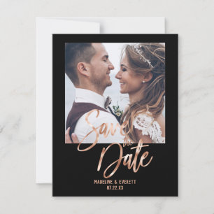 Save The Date Rose Gold Typographie moderne Enregistrer la date 