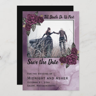 Save The Date Rose gothique jusqu'à la mort Do Us Part Enregistr