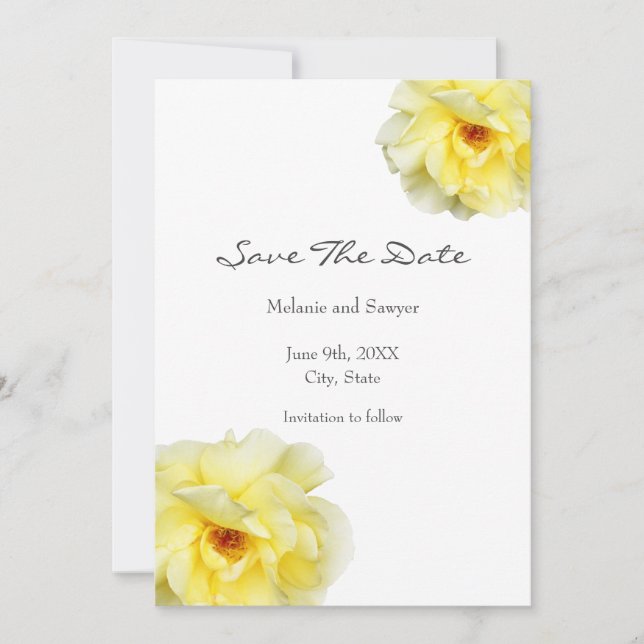 Save The Date Rose jaune doux (Devant)
