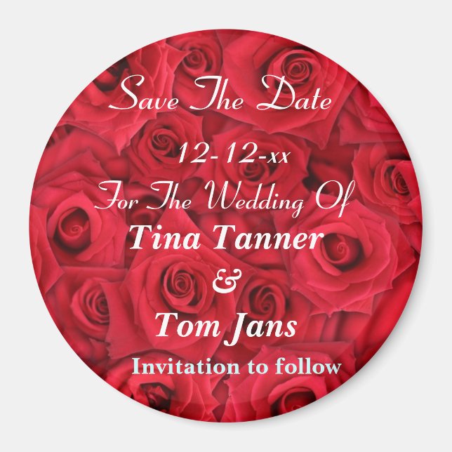SAVE THE DATE ROSE MAGNET TEMPLATES (Front)