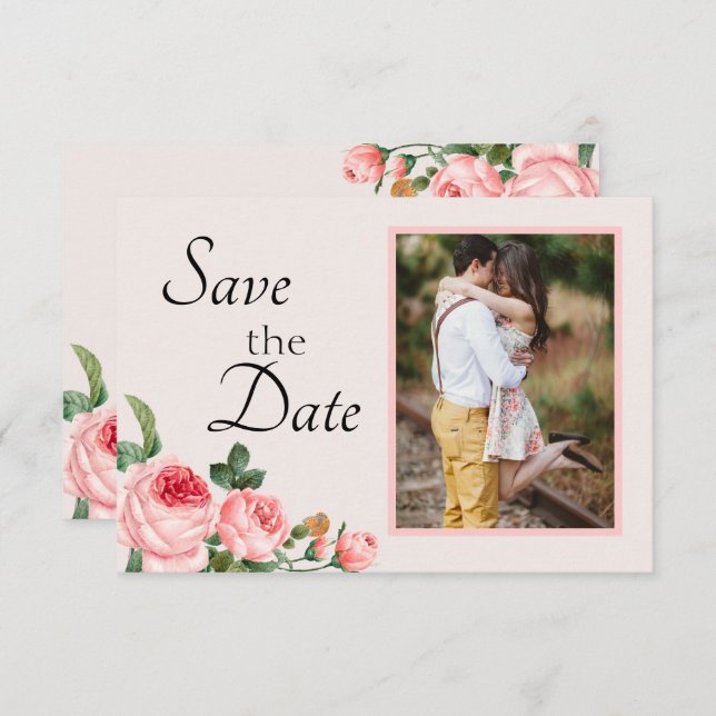 Save The Date Rose rose pâle (Devant / Derrière)