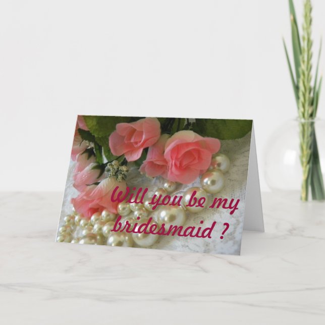 Save the date roses and golden pearls invitation (Front)