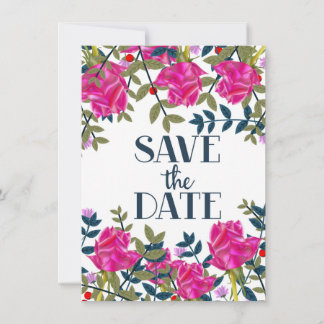 Save The Date Roses and Petals. Invitation